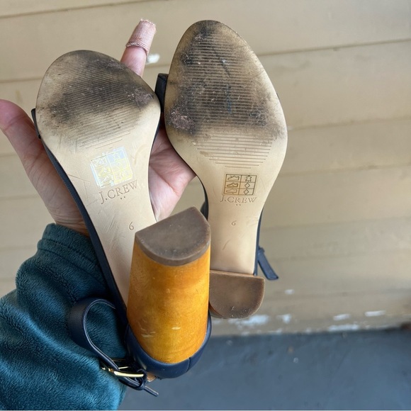 J Crew Factory Blue Leather Strappy Heels - Size 6 - Picture 6 of 7